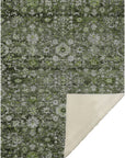 Ocean Ripples Green Washable Indoor-Outdoor Rug