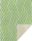 Geometric Green Washable Indoor-Outdoor Rug