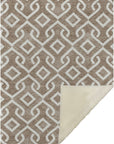 Offset Stripes Brown Washable Indoor-Outdoor Rug