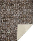 Ocean Ripples Brown Washable Indoor-Outdoor Rug