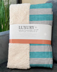 Fluid Mirage Turquoise Washable Indoor-Outdoor Rug