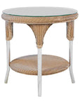 Lloyd Flanders Loom Wicker Round Outdoor End Table