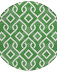 Offset Stripes Emerald Indoor-Outdoor Rug with Matching Throw -- emerald