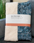 Oriental Blue Washable Indoor-Outdoor Rug