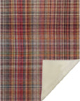 Plaid Red Washable Indoor-Outdoor Rug