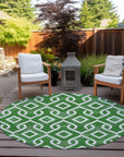 Offset Stripes Emerald Washable Indoor-Outdoor Rug -- emerald