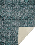 Ocean Ripples Teal Washable Indoor-Outdoor Rug