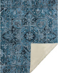 Oriental Blue Washable Indoor-Outdoor Rug