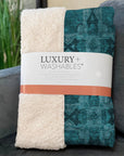 Panel Teal Washable Indoor-Outdoor Rug