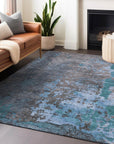 Addison Rugs Eloril Teal Washable Indoor-Outdoor Rug