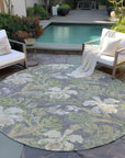 Faereth Gray Washable Indoor-Outdoor Rug
