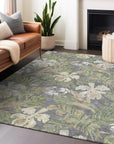 Faereth Gray Washable Indoor-Outdoor Rug