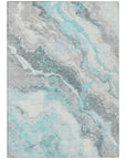 Addison Rugs Faeriel Teal Washable Indoor-Outdoor Rug