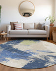 Faerira Blue Washable Indoor-Outdoor Rug
