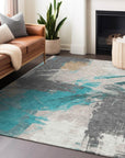 Addison Rugs Faerira Teal Washable Indoor-Outdoor Rug