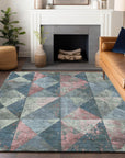 Addison Rugs Galon Blue Washable Indoor-Outdoor Rug