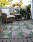 Addison Rugs Galon Green Washable Indoor-Outdoor Rug