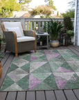 Addison Rugs Galon Green Washable Indoor-Outdoor Rug