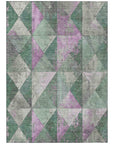 Addison Rugs Galon Green Washable Indoor-Outdoor Rug