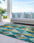 Addison Rugs Galon Teal Washable Indoor-Outdoor Rug