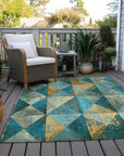 Addison Rugs Galon Teal Washable Indoor-Outdoor Rug