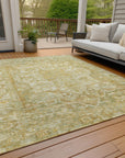Haelas Brown Washable Indoor-Outdoor Rug