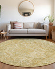 Haelas Brown Washable Indoor-Outdoor Rug