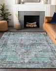 Addison Rugs Haeleth Teal Washable Indoor-Outdoor Rug