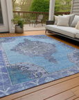 Addison Rugs Haelion Blue Washable Indoor-Outdoor Rug