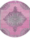 Haelion Pink Washable Indoor-Outdoor Rug