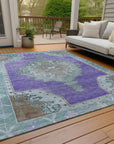 Addison Rugs Haelion Purple Washable Indoor-Outdoor Rug