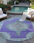 Addison Rugs Haelion Purple Washable Indoor-Outdoor Rug
