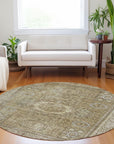 Irias Brown Washable Indoor-Outdoor Rug