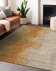 Iriel Orange Washable Indoor-Outdoor Rug