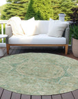 Iriir Green Washable Indoor-Outdoor Rug