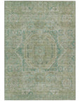 Iriir Green Washable Indoor-Outdoor Rug