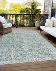 Addison Rugs Iriira Teal Washable Indoor-Outdoor Rug