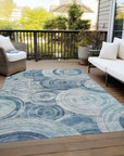 Jaelain Blue Washable Indoor-Outdoor Rug - Area Rug, Ships in 2-3 Days - view 4