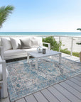 Jaelien Blue Washable Indoor-Outdoor Rug