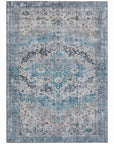 Jaelien Blue Washable Indoor-Outdoor Rug