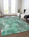 Addison Rugs Jaelion Teal Washable Indoor-Outdoor Rug