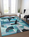 Addison Rugs Jaelira Teal Washable Indoor-Outdoor Rug