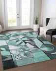 Addison Rugs Jaelius Teal Washable Indoor-Outdoor Rug