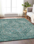 Addison Rugs Kaelanor Teal Washable Indoor-Outdoor Rug
