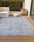 Laeanor Blue Washable Indoor-Outdoor Rug