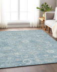 Laeara Blue Washable Indoor-Outdoor Rug