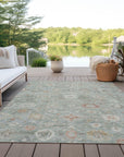 Laeara Green Washable Indoor-Outdoor Rug