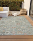 Laeara Green Washable Indoor-Outdoor Rug