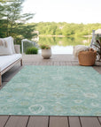 Laeara Teal Washable Indoor-Outdoor Rug