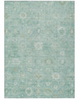 Laeara Teal Washable Indoor-Outdoor Rug